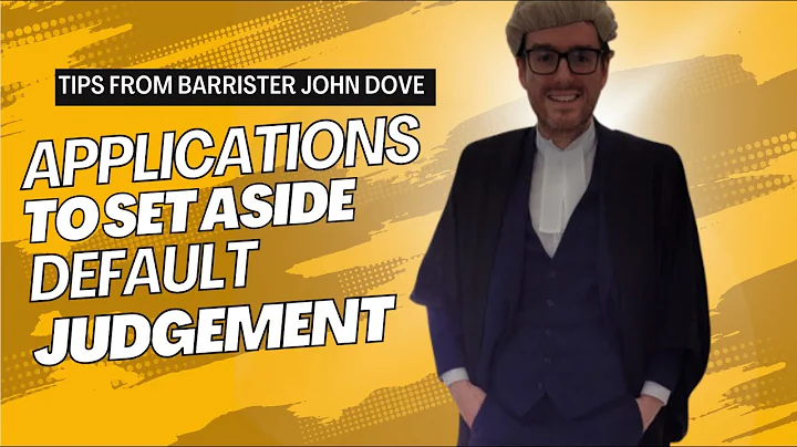 John Dove's Tips for Setting Aside Default Judgment