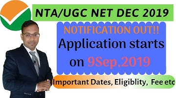 NTA UGC NET DECEMBER 2019 NOTIFICATION II Full details II Studycoach