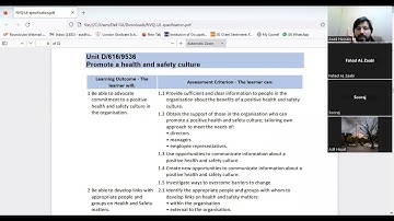 Guidance UNIT 1 Promote a positive health and safety culture UK NVQ Level 6 Diploma in OH&S Practice