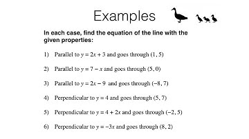 A9c video 1 of 2 Finding the equation of a parallel or perpendicular line through a given point