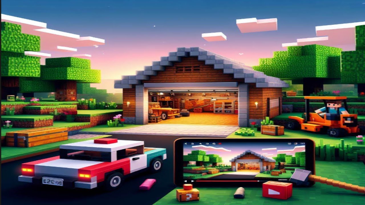 Minecraft Rustic Garage How to make a garage in Minecraft - YouTube