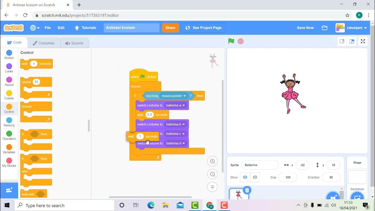 Scratch Series Tutorial Animasi Switch costume YouTube