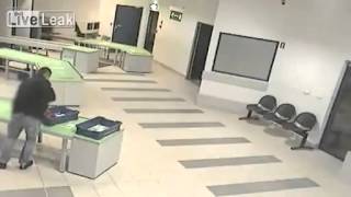 Airport's security officer saves a baby in an amazing catch