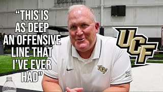 UCF Football OL Coach Herb Hand: 'This is as deep an offensive line that I've ever had' ⚔️🏈