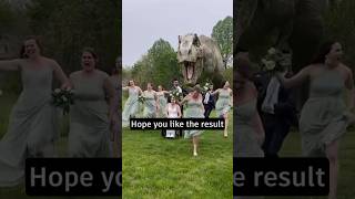 T-Rex Dinosaur Chases Wedding Party