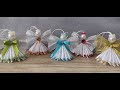 Kanzashi Christmas angel  /Angel in glitter dress  / Satin ribbon angel / Handmade decoration/