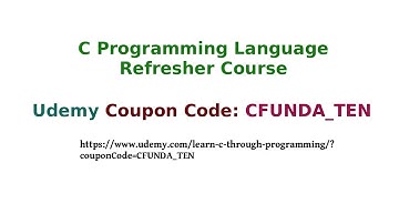 C Programming Language Refresher Course