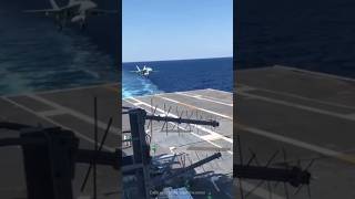 How Does Jet Land On An Aircraft Carrier #shorts #ytshort