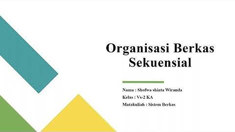 Organisasi Berkas Sekuensial