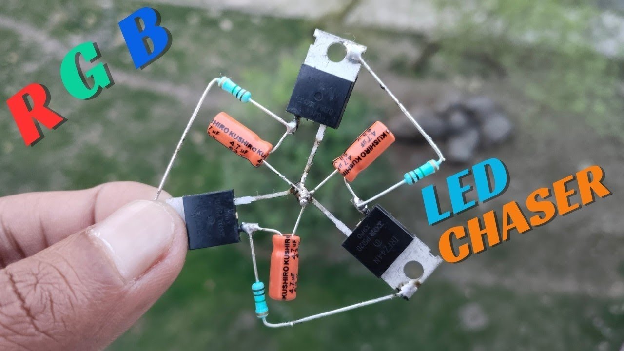 DIY RED, GREEN & BLUE LED CHASER WITH IRF Z44N MOSFET