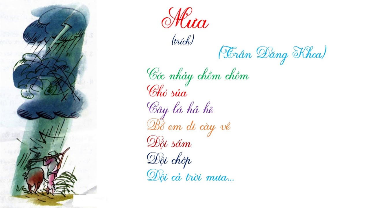 Mưa - lớp 4 (Trần Đăng Khoa) - youtube