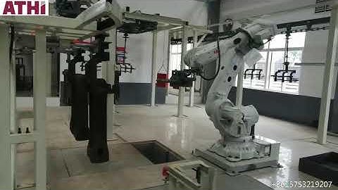 QAT485 catenary shot blasting machine is equipped with automatic robot.