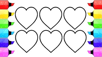 Heart Shape Coloring Pages | How to Draw and Coloring Heart Shapes for Kids and toddlers