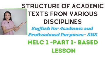 Structure of academic texts from various academic disciplines| English for Academic & Prof.Purposes