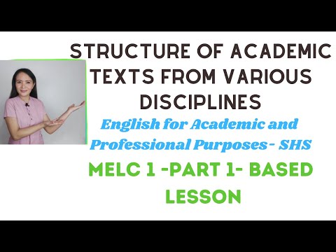 Structure of academic texts from various academic disciplines| English for Academic & Prof.Purposes