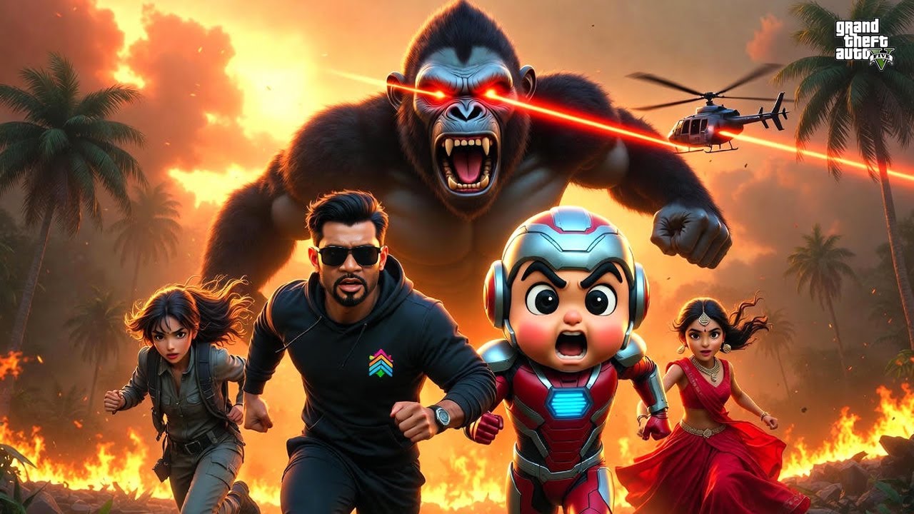 Franklin & Shinchan Escape CHIMPANZINI BANANANI Island with Girlfriends! 😱🍌