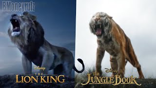 THE LION KING (2019) Side-By-Side w\/ JUNGLE BOOK (2016)