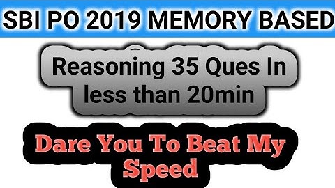 SBI PO 2019 Reasoning Paper With Solution