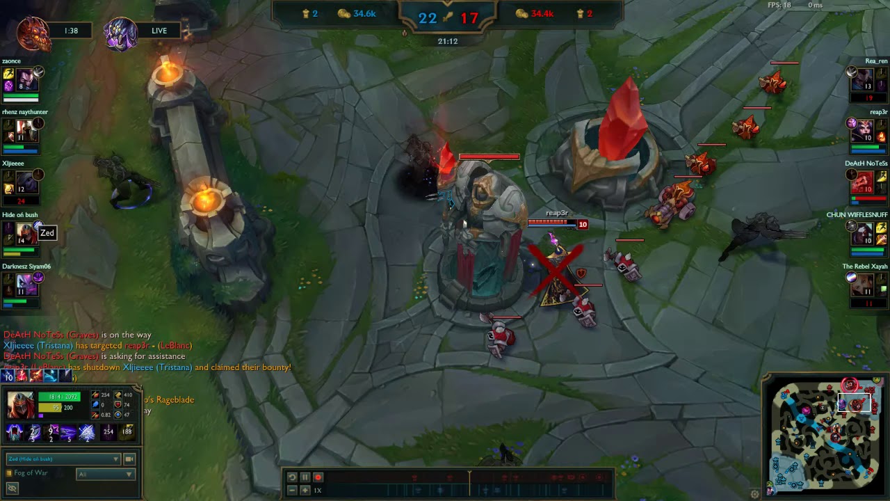 hide on bush zed vs leb