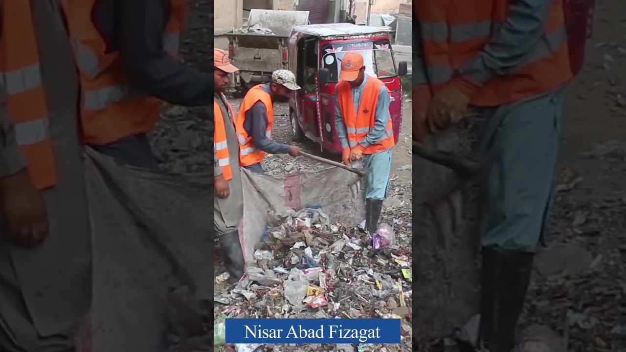 Sanitation staff Cleaning designated places. 