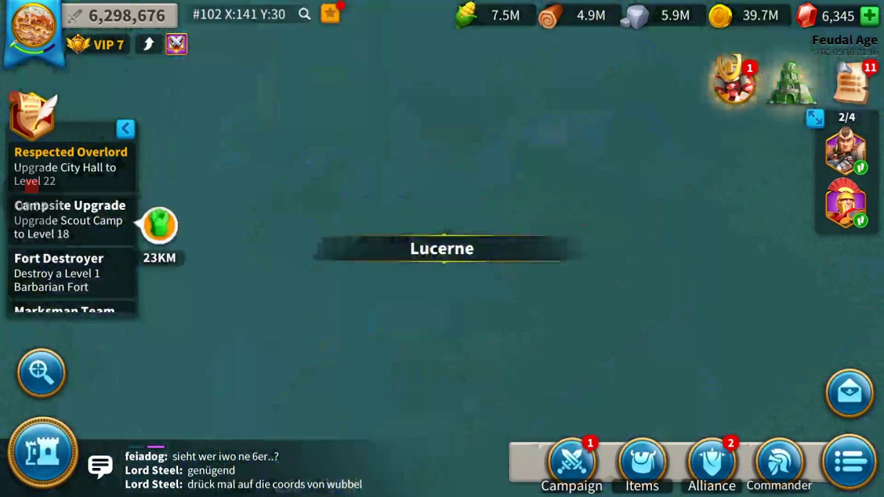 Rise of Kingdoms Gameplay (Android). Rally attack against Level 6 Barbarian fort