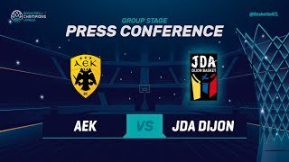 AEK v JDA Dijon - Press Conference - Basketball Champions League 2018