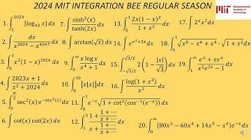 MIT 2024 Integration Bee Regular Season  (All 20 Problems)