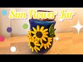 DIY Sunflower Jar 🌻✨| Beautiful Handmade Decorative Mason Jar 💙🌿