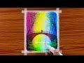Beautiful Autumn Waterfall Bridge Scenery / Drawing with Oil Pastels / Step by Step