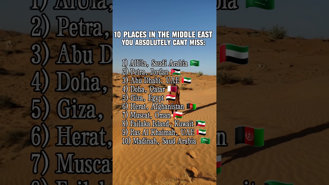 Must-see places in the Middle East 🗺 