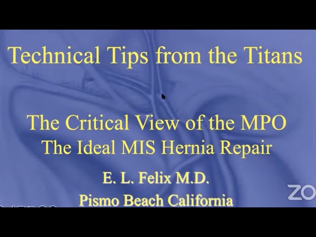 The critical View of the myopectineal orifice - the ideal MIS hernia repair