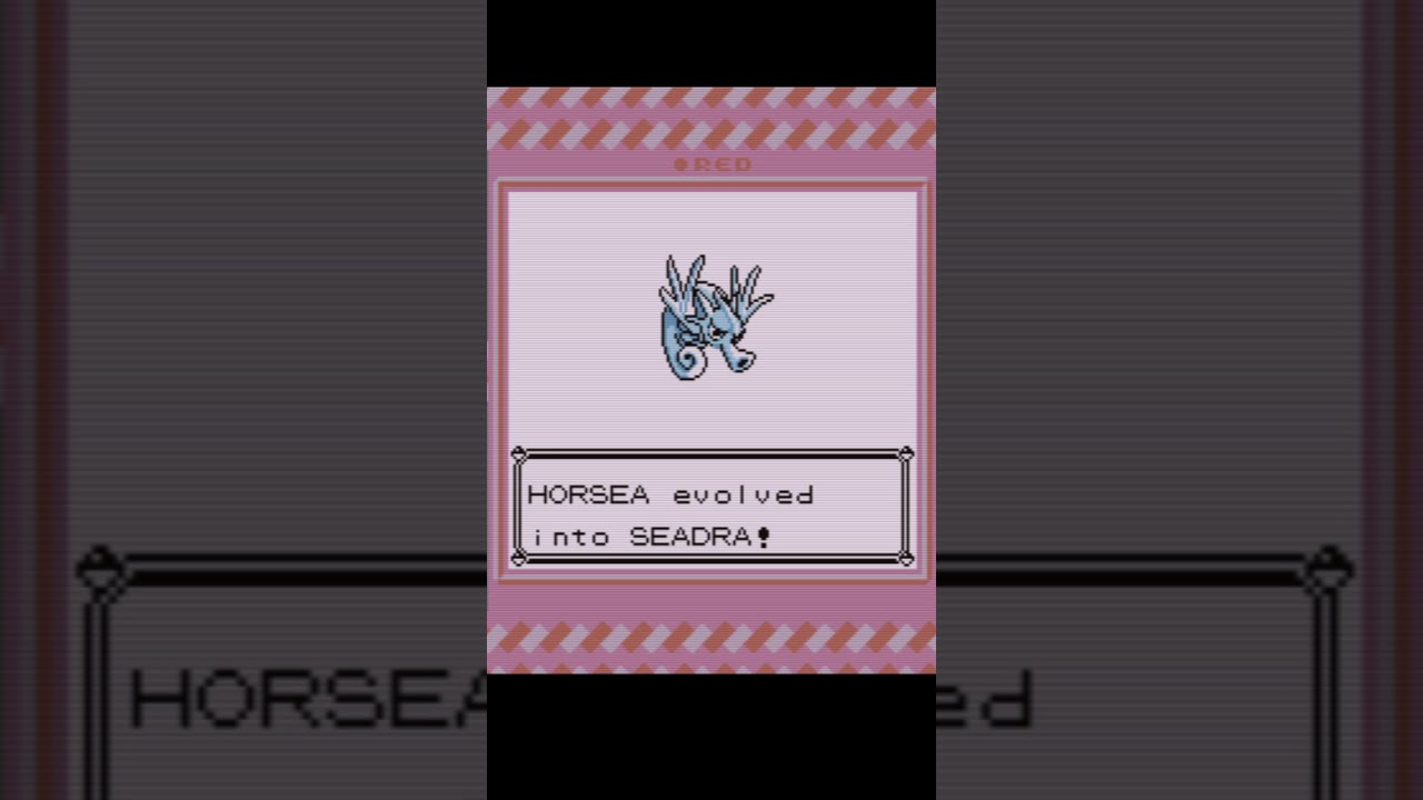 Evolution Of Horsea Into Seadra In Gen 1 - Pokemon Red 