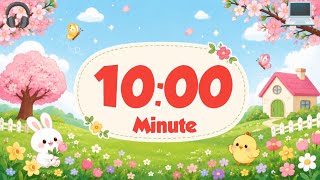 10 Minute Spring Study Timer 🌸 Cute Bunny & Chick Aesthetic Countdown Timer