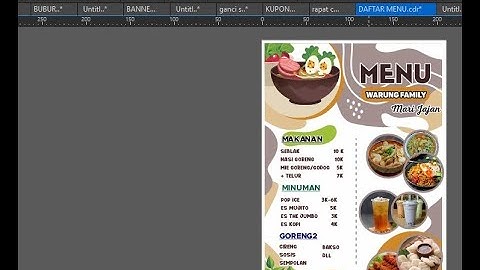 DESAIN DAFTAR MENU MAKANAN CORELDRAW CDR