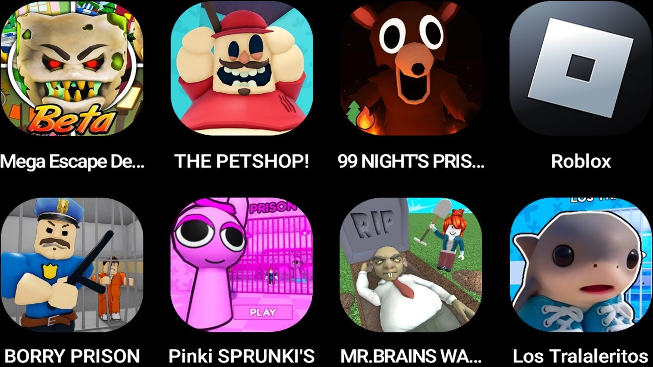 Mega Escape: Dental Clinic 2,the Petshop!,99 NIGHTS IN FOREST,Roblox,PRISON BORRY,PINK SPLANKI'S...