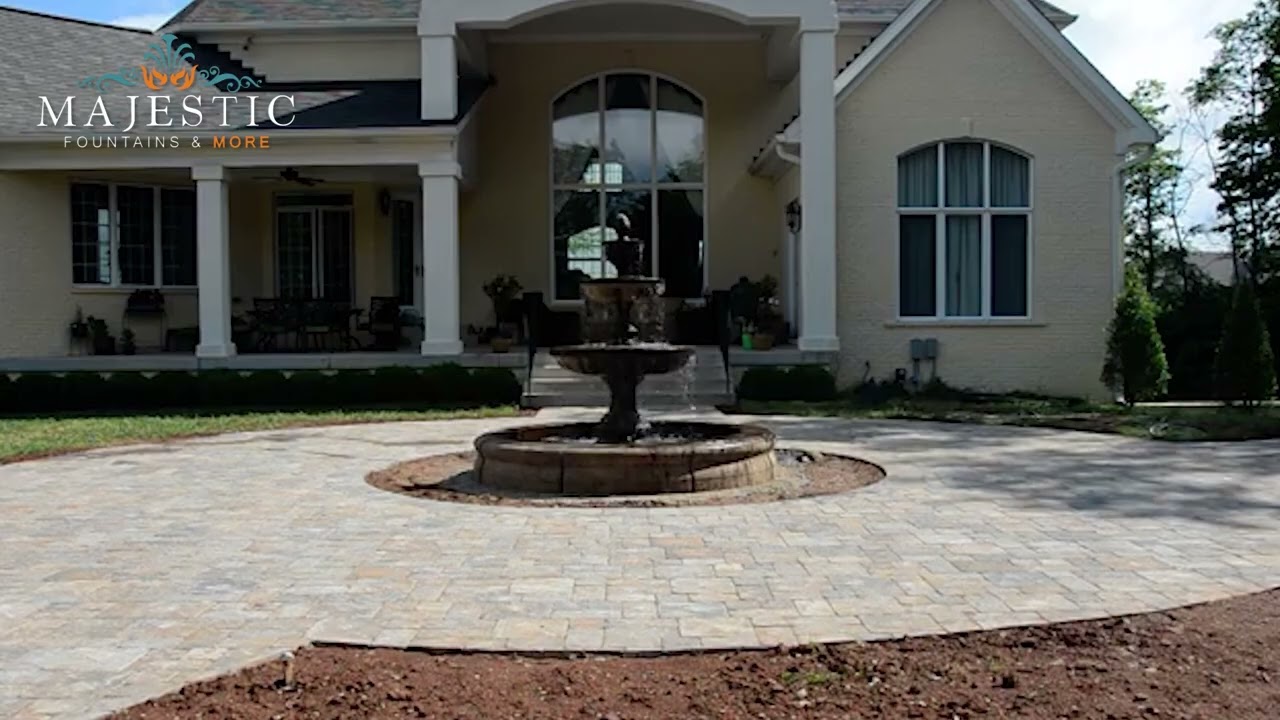 Mediterranean 3 Tier Fountain with Fiore Basin in Cast Stone   Fiore Stone LG134 FCRG