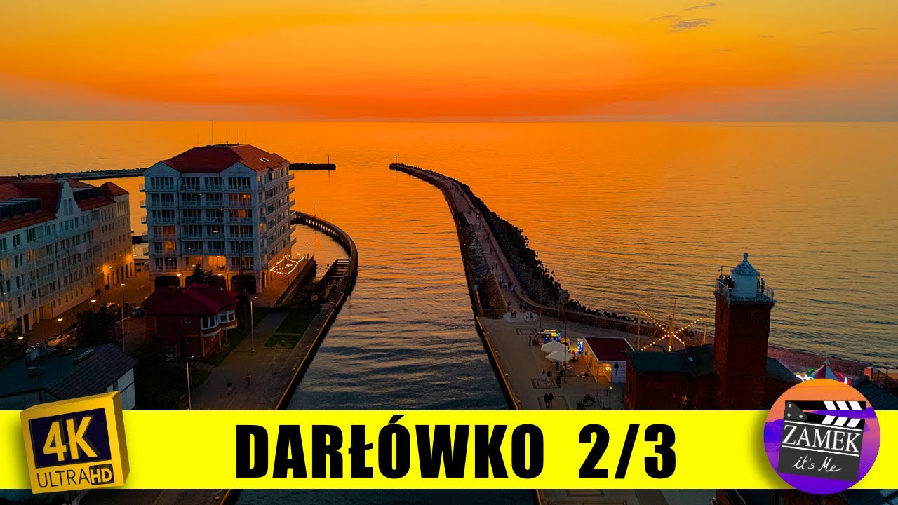🇵🇱 Darłówko z drona 4K – Bałtyk o zachodzie słońca | Sunset Aerial Poland 2025