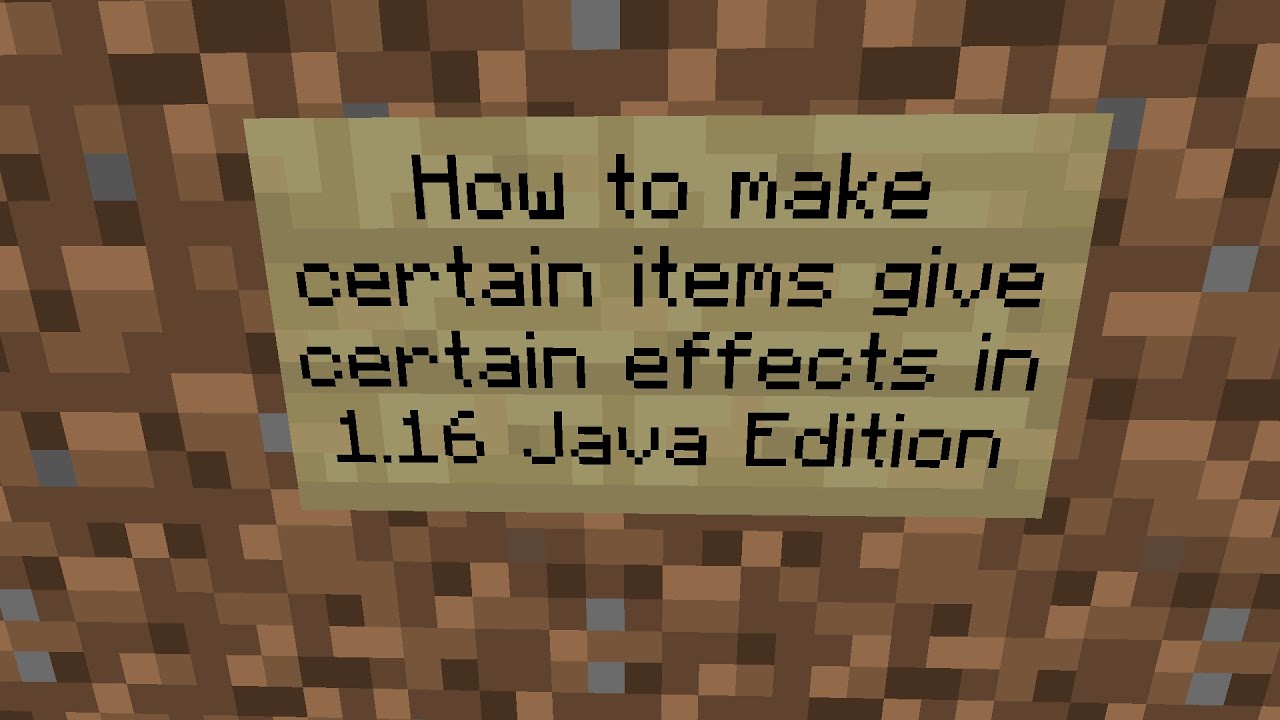 How To Make Certain Items Give Certain Potion And Or Particle Effects In Minecraft 1 16 Java Edition Youtube