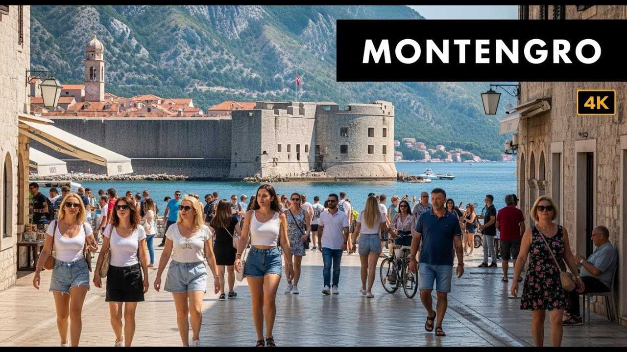 Montenegro Walking Tour 4K 🇲🇪 | Kotor & Budva City Walk 2025 | Montenegro Street Life