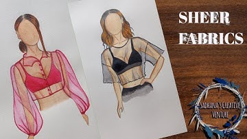 how to draw Sheer fabric | fashion illustration | net |sadhana