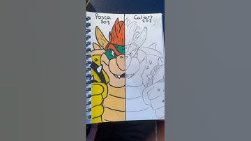 Drawing Bowser in 2 DIFFERENT Styles! Part 1! Posca Markers! #shorts