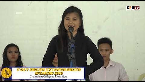 U-Day English Extemporaneous Speaking Contest 2019: Champion - College of Education