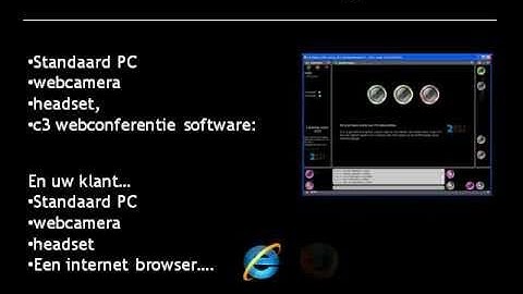 Webconferentie 2CU Een live video verbinding via internet.