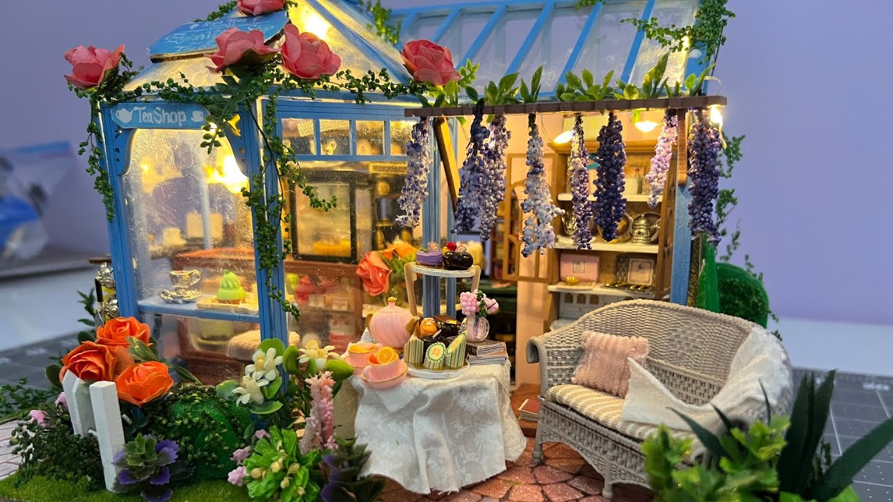 Relaxing Rose Garden Tea House Landscaping CUTEBEE Dollhouse