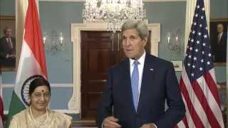 Secretary Kerry and India External Affairs Minister Swaraj