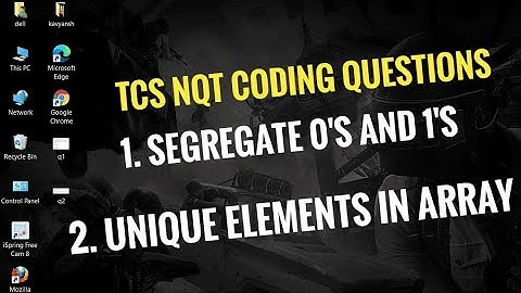 TCS NQT coding questions | segregate 0"s and 1"s | all unique elements in given array