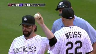 2013/09/22 Rockies dispute call at first