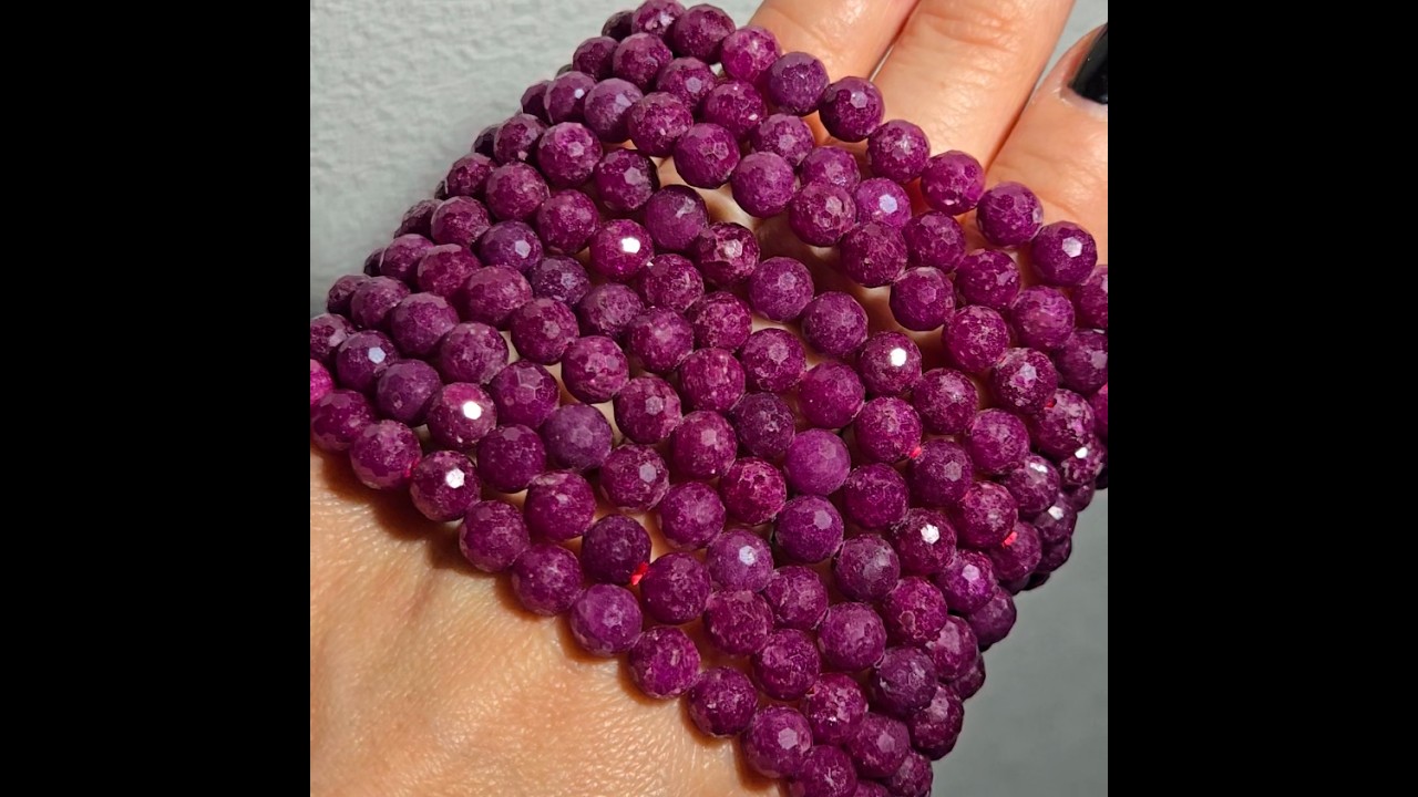 Faceted 6.4mm ruby bracelets with UV reaction - RBY128
