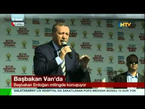 Recep Tayyip Erdoğan'ın Sesi Kısıldı ( Van Mitingi ) 27.03.2014