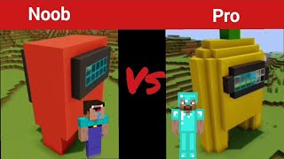 Noob Vs Pro Among Us House Challenge In Minecraft